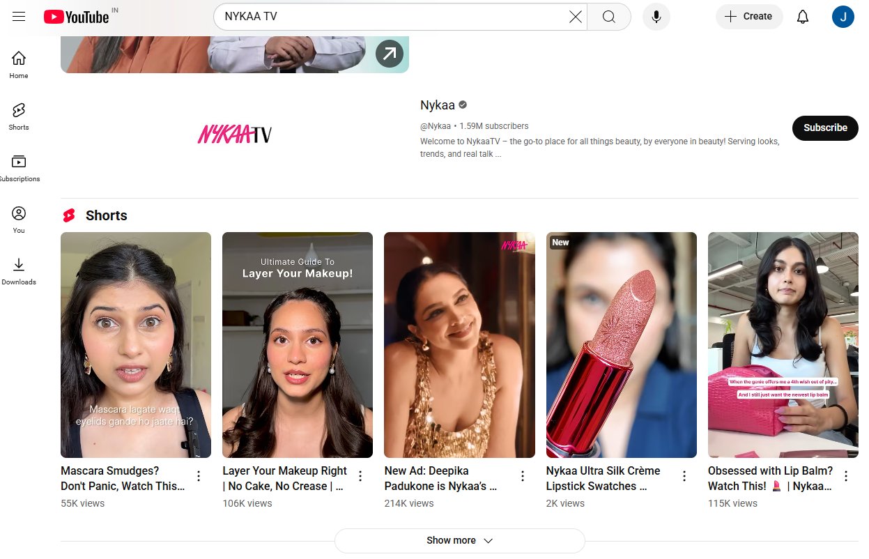 Nykaa&rsquo;s Youtube